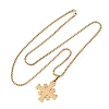 Jerusalem Cross 304 Stainless Steel Pendant Box Chain Necklaces NJEW-NH0003-01G-2