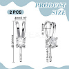 2Pcs 925 Sterling Silver Micro Pave Cubic Zirconia Peg Bails STER-HY0001-19-2