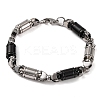 201 Stainless Steel Column Link Chain Bracelets BJEW-B078-61EBP-1