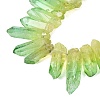 Two Tone Spray Painted Natural Quartz Crystal Points Beads Strands G-Q610-03D-3