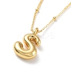 Initial Letter Brass Pendant Necklace NJEW-A015-21G-S-1