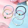 Glass Seed Bead & Natural/ Synthetic Gemstone Stretch Bracelets for Women BJEW-MZ00310-1