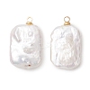 Natural Baroque Keshi Pearl Pendants PALLOY-JF05197-1