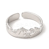 Non-Tarnish 304 Stainless Steel Mountain Open Cuff Ring for Women LS-RJEW-E063-09P-2