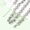 8MM 304 Stainless Steel Textured Double Rolo Chain Necklaces for Women NJEW-G194-05P-01-1