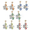 Glass Beaded Butterfly Dangle Stud Earring EJEW-JE05135-1