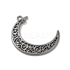 Tibetan Style Alloy Hollow Moon Links TIBEP-5312-B-FF-2
