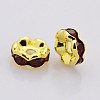 Brass Rhinestone Spacer Beads RB-A014-L8mm-22G-2