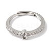 Rack Plating Brass Clear Cubic Zirconia Number 3 Adjustable Rings for Women RJEW-S407-09P-03-2