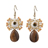 Natural Tiger Eye Dangle Earrings EJEW-MZ00169-02-1