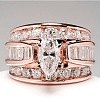 Horse Eye Alloy with Crystal Rhinestone Finger Rings FS-WG251C3-11-1
