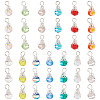 130Pcs 13 Colors Glass Pendants PALLOY-TAC0194-2