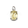 Oval Brass with Glass Charms KK-G525-08P-2