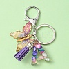 Letter & Butterfly Transparent Epoxy Resin Keychains KEYC-YW00001-6