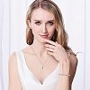 Rhinestone Twist Pendant Necklace & Diamond Bangle & Stud Earrings JEW101H-6