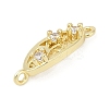 Brass Clear Cubic Zirconia Connector Charms KK-Z094-06G-01-2
