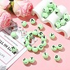 1 Set 26Pcs Green Round with Letter Silicone Beads ST-CJ0041-014-6