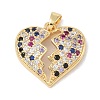 Brass Micro Pave Cubic Zirconia Pendants KK-P273-10B-G-1