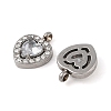 304 Stainless Steel Cubic Zirconia Pendants STAS-A076-02P-01-2
