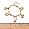 Ocean Theme 304 Stainless Steel Charm Bracelets for Women BJEW-Z142-01G-3