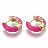 Brass Huggie Hoop Earrings EJEW-S209-01D-3