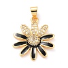 Real 18K Gold Plated Brass Micro Pave Cubic Zirconia Pendants ZIRC-L100-087G-10-2