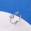 Stylish Adjustable 304 Stainless Steel Heart Cuff Rings for Women CD3807-7-1