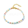 Natural Shell & Glass Seed Beaded Necklace Bracelet SJEW-JS01245-7