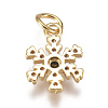 Christmas Brass Micro Pave Cubic Zirconia Charms ZIRC-F111-02G-3