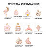 20Pcs 10 Styles Alloy Enamel Pendants ENAM-FP0002-55-6
