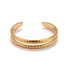 Ion Plating(IP) 304 Stainless Steel Double Line Open Cuff Ring for Women RJEW-A005-41G-1