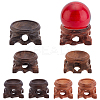8Pcs 6 Styles Flat Round Wood Display Base Stand Holder for Crystal Ball DJEW-WR0001-04-1