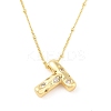 Brass Micro Pave Clear Cubic Zirconia Pendant Necklaces NJEW-Z038-01G-T-2
