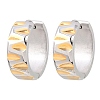 304 Stainless Steel Two Tone Hoop Earrings EJEW-L307-01GP-4