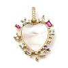 Rack Plating Brass Micro Pave Cubic Zirconia Pendants X-KK-F861-03G-1