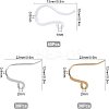 SUNNYCLUE 100Pcs 3 Style Flat 304 Stainless Steel Earring Hooks and Plastic Earring Hooks FIND-SC0001-86-2