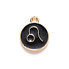 Alloy Enamel Pendants X-ENAM-S124-01B-08G-2