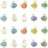 50Pcs 10 Colors Glass Pendants PALLOY-YW00180-2