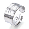 Non-Tarnish 304 Stainless Steel Wide Open Cuff Ring for Women RJEW-N040-09-1