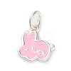 925 Sterling Silver Pink Enamel Pendants STER-C014-01B-S-1