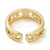 Rack Plating Brass Micro Pave Cubic Zirconia Cuff Finger Rings for Women RJEW-C114-11B-G-3