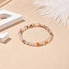 Natural Agate Round Beaded Stretch Bracelet BJEW-JB08614-04-2