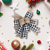 1Pc Christmas Linen Big Bowknot Decorations AJEW-CN0005-55B-3