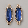 Golden Plated Brass Pave Glass Connector Charms FIND-WH0110-728G-01-1