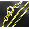 Brass Cable Chain Necklaces X-SW028-G-1