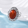 Oval Natural Red Jasper Finger Rings RJEW-M063-01P-12-3