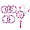 5Pcs Ring Food Grade Eco-Friendly Silicone Focal Beads JX893O-1