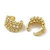 Rack Plating Brass Micro Pave Clear Cubic Zirconia Twisted Chain Ring Cuff Earrings for Women EJEW-P280-15G-2