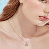 4Pcs Brass Micro Pave Grade AAA Cubic Zirconia Charms ZIRC-LP0001-25-3