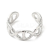Non-Tarnish 304 Stainless Steel Oval Buckle Open Cuff Ring for Men Women RJEW-I085-12P-2
